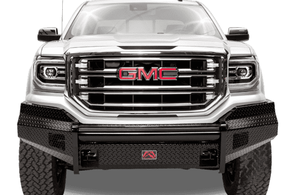 Fab Fours GM07 - K2161 - 1 GMC Sierra 1500 2007 - 2013 Black Steel Front Bumper No Guard - Rugged Truck Gear