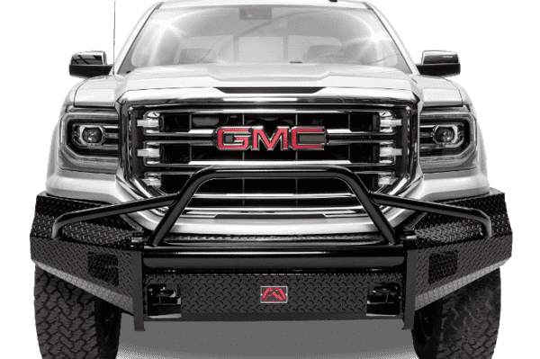 Fab Fours GM07-K2162-1 GMC Sierra 1500 2007-2013 Black Steel Front Bumper Pre-Runner Guard-BumperStock