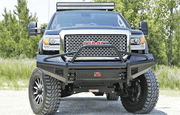 Fab Fours GM08 - S2162 - 1 GMC Sierra 2500/3500 HD 2007.5 - 2010 Black Steel Front Bumper Pre - Runner Guard - Rugged Truck Gear