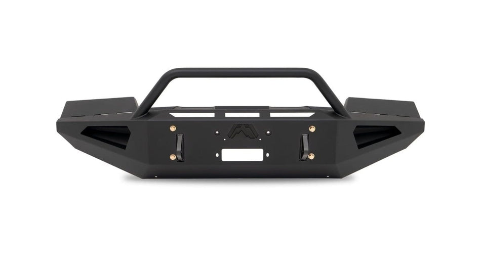 Fab Fours GM11 - RS2862 - 1 GMC Sierra 2500/3500 HD 2011 - 2014 Red Steel Winch Front Bumper Pre - Runner Guard - Rugged Truck Gear