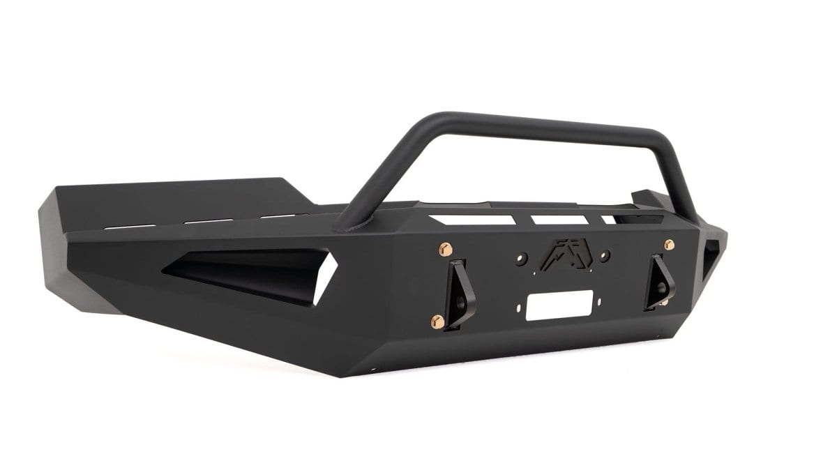 Fab Fours GM11 - RS2862 - 1 GMC Sierra 2500/3500 HD 2011 - 2014 Red Steel Winch Front Bumper Pre - Runner Guard - Rugged Truck Gear