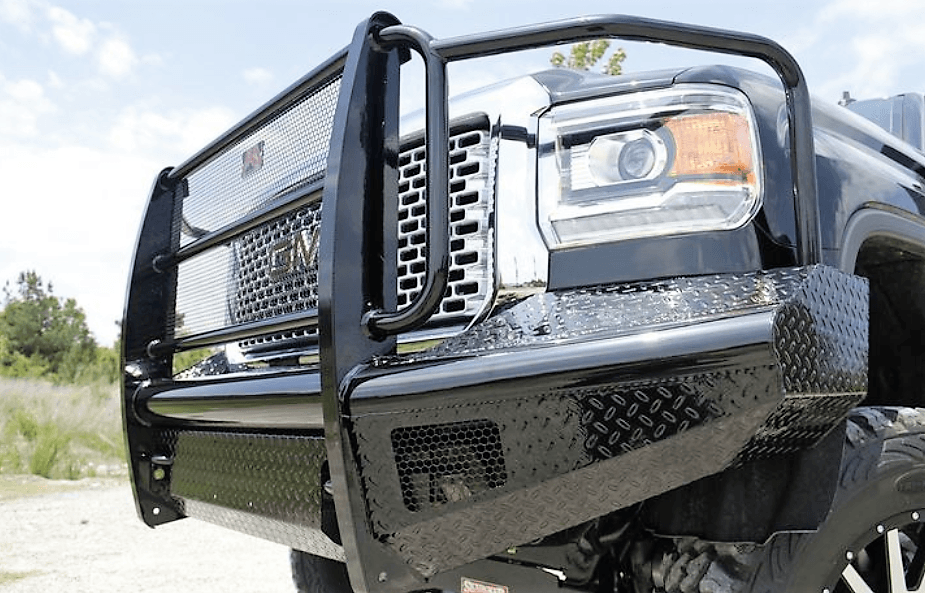 Fab Fours GM11 - S2860 - 1 GMC Sierra 2500/3500 HD 2011 - 2014 Black Steel Front Bumper Full Guard - Rugged Truck Gear