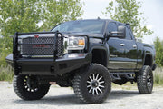 Fab Fours GM11 - S2860 - 1 GMC Sierra 2500/3500 HD 2011 - 2014 Black Steel Front Bumper Full Guard - Rugged Truck Gear