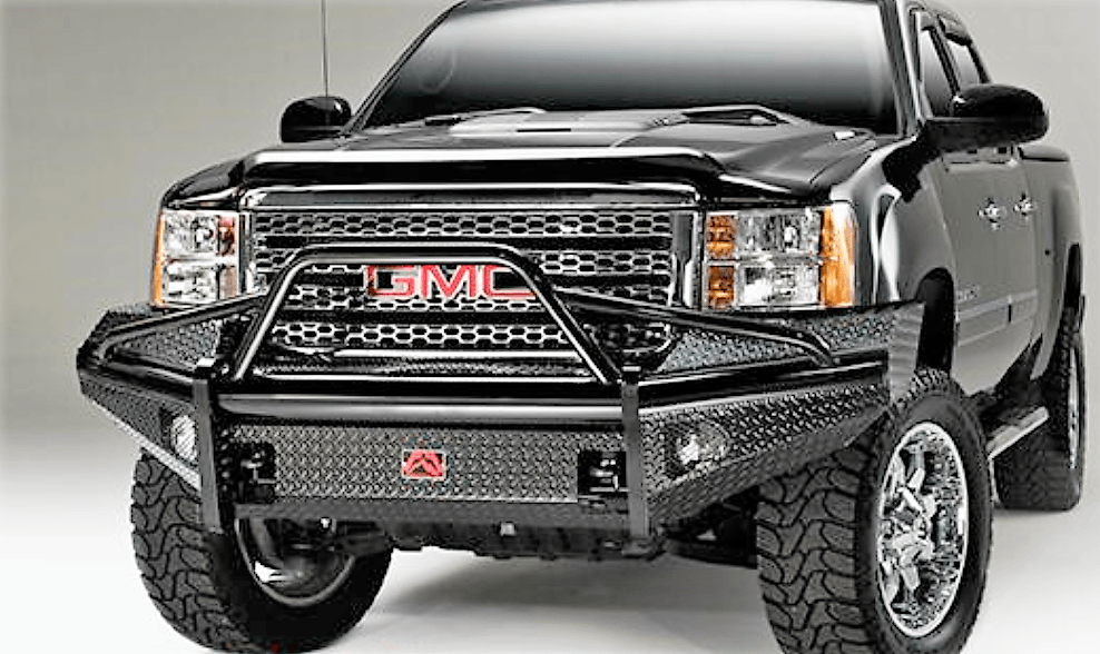 Fab Fours GM11 - S2862 - 1 GMC Sierra 2500/3500 HD 2011 - 2014 Black Steel Front Bumper Pre - Runner Guard - Rugged Truck Gear