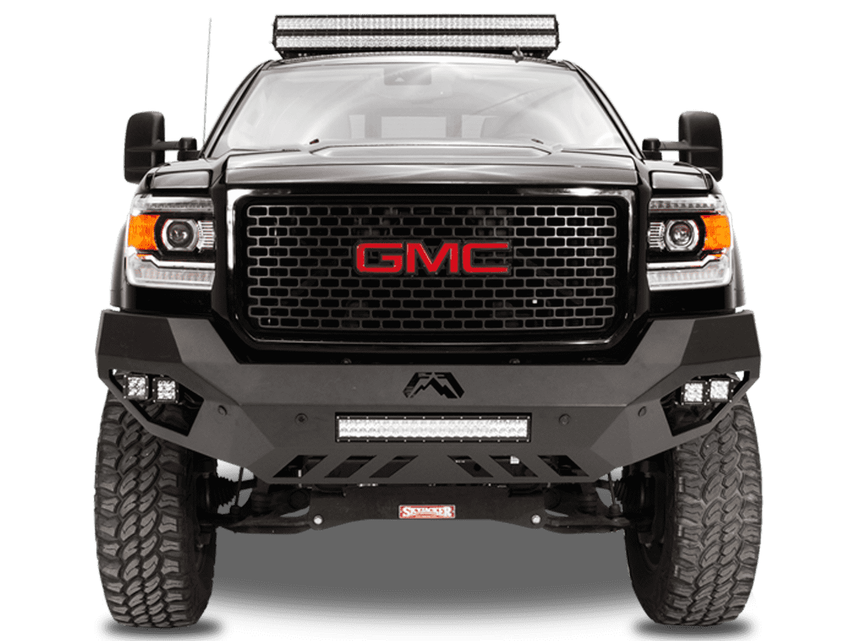 Fab Fours GM11 - V2851 - 1 GMC Sierra 2500/3500 HD 2011 - 2014 Vengeance Front Bumper No Guard - Rugged Truck Gear