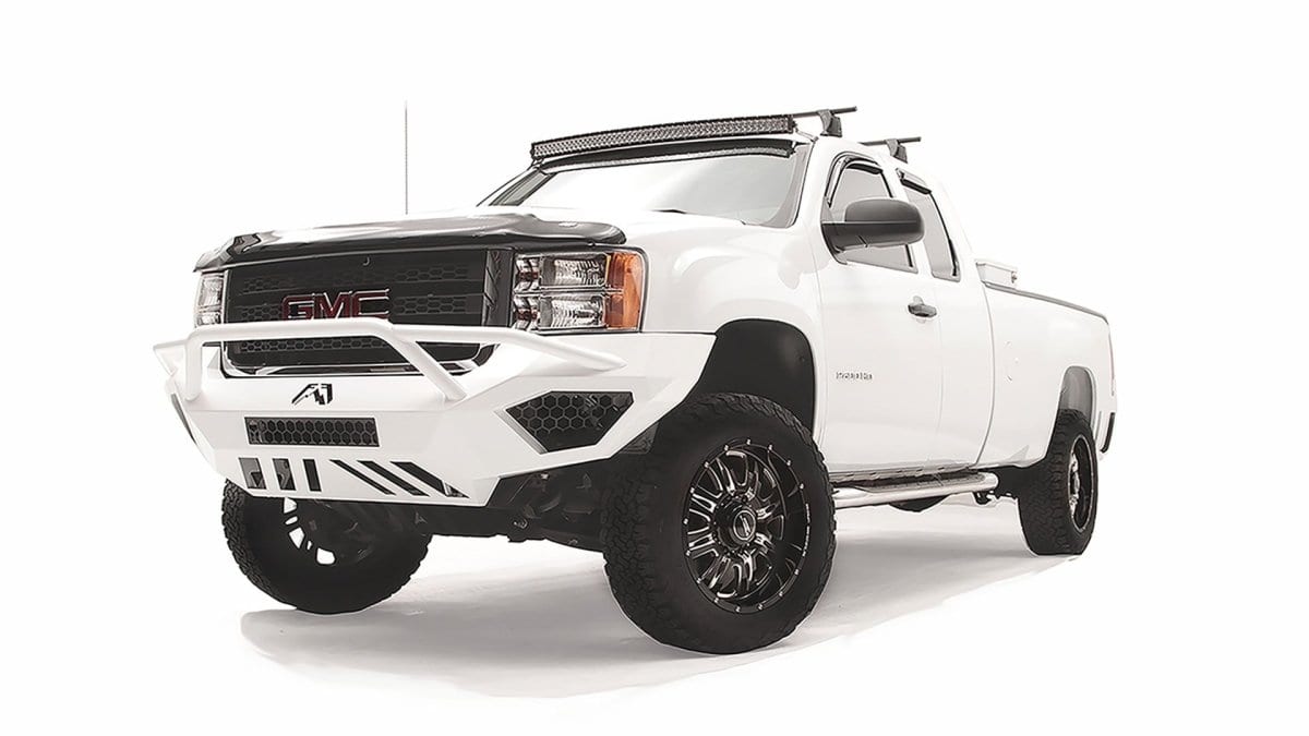 Fab Fours GM11 - V2852 - 1 GMC Sierra 2500/3500 HD 2011 - 2014 Vengeance Front Bumper Pre - Runner Guard - Rugged Truck Gear