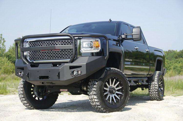 Fab Fours GM14 - A3150 - 1 GMC Sierra 2500/3500 HD 2015 - 2019 Premium Front Bumper Winch Ready Full Guard Non - Sensor - Rugged Truck Gear