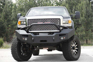 Fab Fours GM14-A3152-1 GMC Sierra 2500/3500 HD 2015-2019 Premium Front Bumper Winch Ready Pre-Runner Guard Non-Sensor-BumperStock