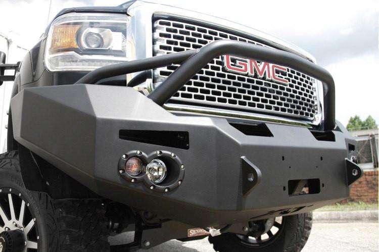 Fab Fours GM14-A3152-1 GMC Sierra 2500/3500 HD 2015-2019 Premium Front Bumper Winch Ready Pre-Runner Guard Non-Sensor-BumperStock