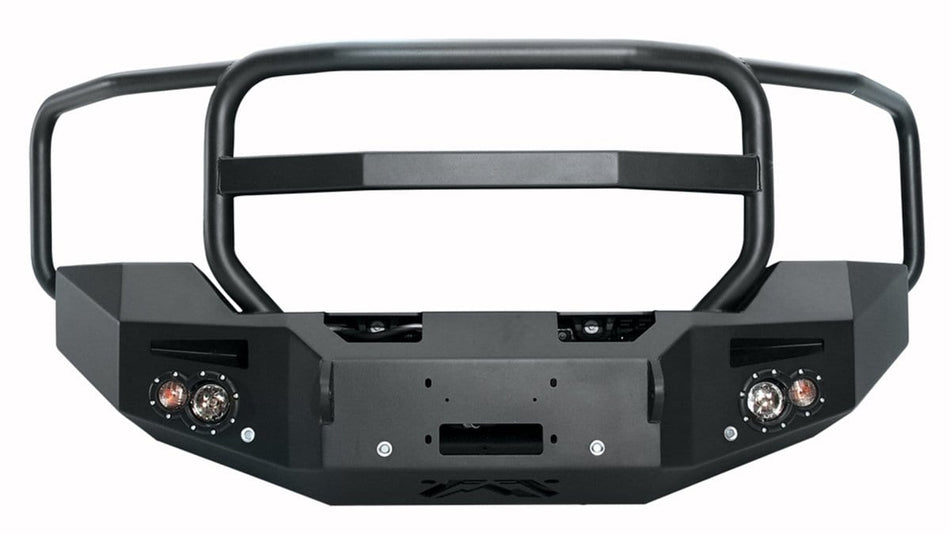 Fab Fours GM14 - C3150 - 1 GMC Sierra 2500/3500 HD 2015 - 2019 Premium Front Winch Bumper Full Guard Sensor - Rugged Truck Gear