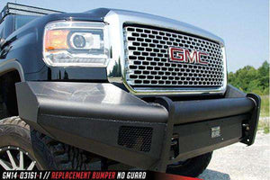 Fab Fours GM14-Q3161-1 GMC Sierra 2500/3500 HD 2015-2019 Black Steel Elite Front Bumper No Guard-BumperStock