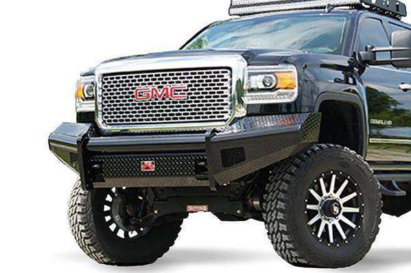 Fab Fours GM14-S3161-1 GMC Sierra 2500/3500 HD 2015-2019 Black Steel Front Bumper No Guard-BumperStock