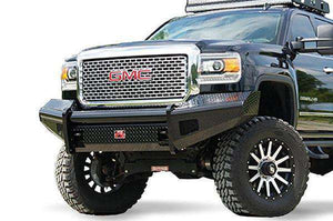 Fab Fours GM14-S3161-1 GMC Sierra 2500/3500 HD 2015-2019 Black Steel Front Bumper No Guard-BumperStock