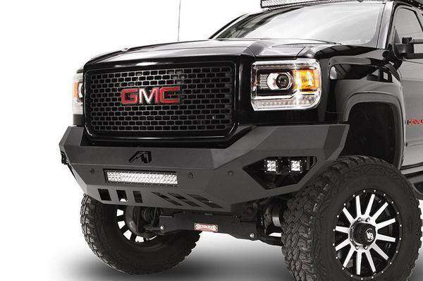 Fab Fours GM15 - V3151 - 1 GMC Sierra 2500/3500 HD 2015 - 2019 Vengeance Front Bumper No Guard - Rugged Truck Gear