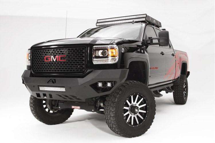 Fab Fours GM15 - V3151 - 1 GMC Sierra 2500/3500 HD 2015 - 2019 Vengeance Front Bumper No Guard - Rugged Truck Gear