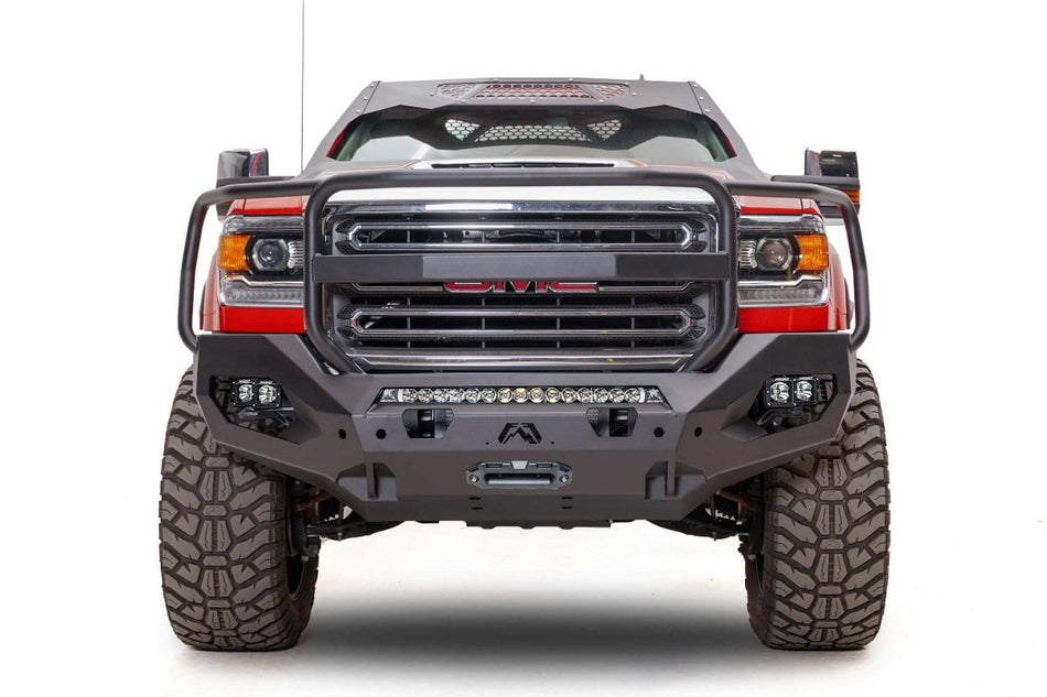 Fab Fours GM15 - X2850 - 1 GMC Sierra 2500/3500 HD 2015 - 2019 Matrix Front Bumper Winch Ready Full Guard - Rugged Truck Gear