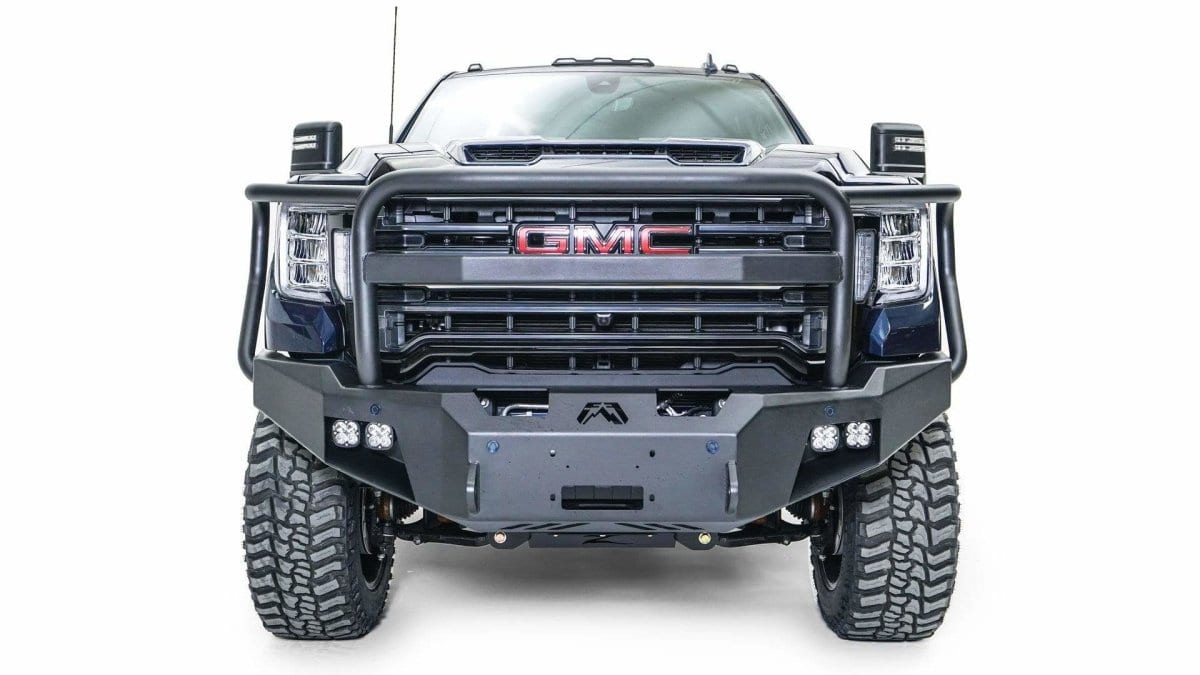 Fab Fours GM20 - A5050 - 1 GMC Sierra 2500/3500 HD 2020 - 2022 New Premium Front Bumper Winch Ready Full Guard - Rugged Truck Gear