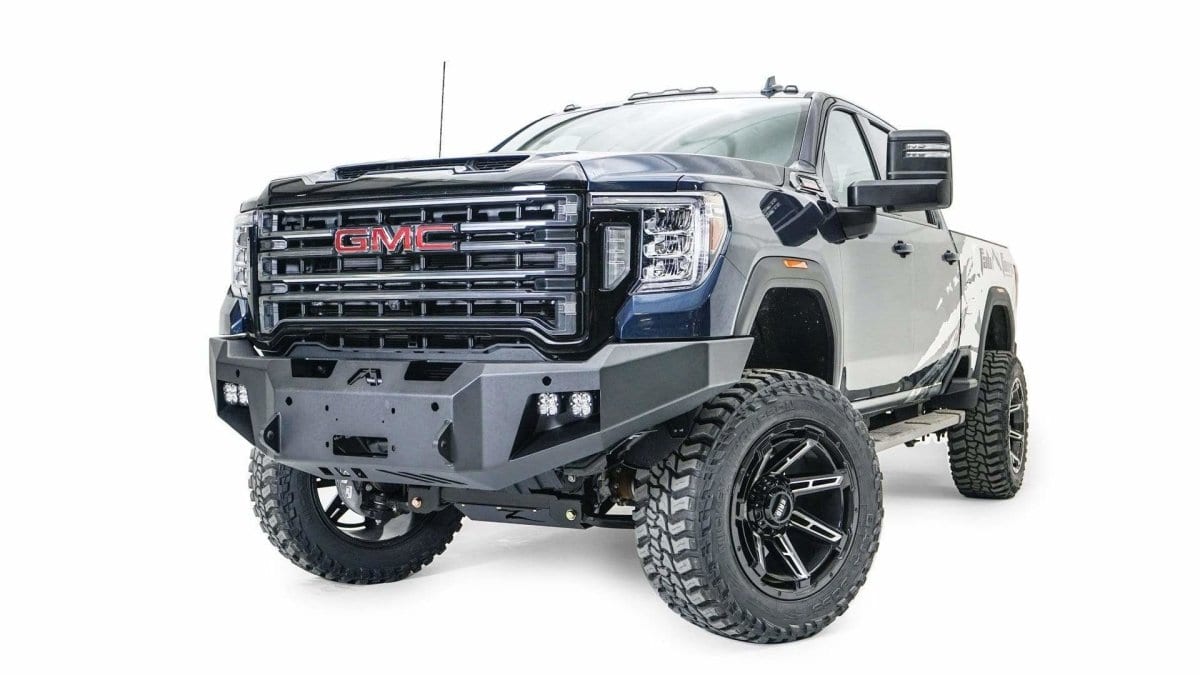 Fab Fours GM20 - A5051 - 1 GMC Sierra 2500/3500 HD 2020 - 2022 New Premium Front Bumper Winch Ready No Guard - Rugged Truck Gear