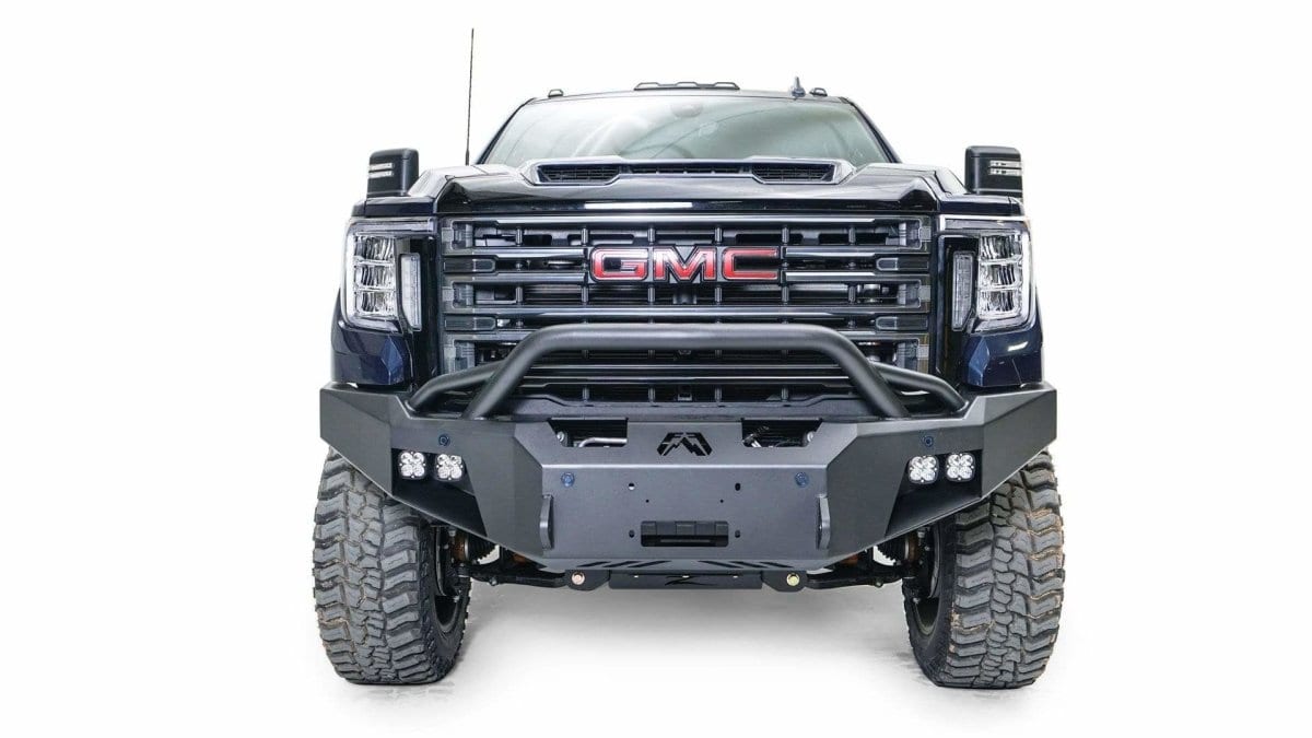 Fab Fours GM20-A5052-1 GMC Sierra 2500/3500 HD 2020-2021 New Premium Front Bumper Winch Ready Pre-Runner Guard-BumperStock