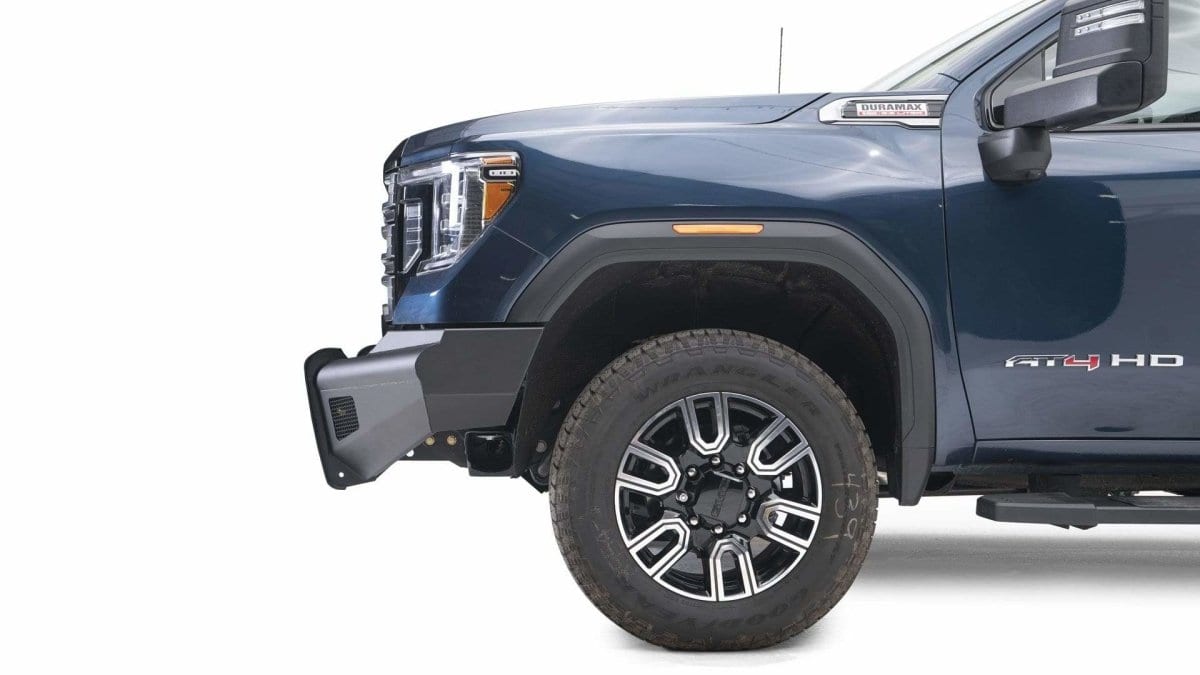 Fab Fours GM20 - Q5061 - 1 GMC Sierra 2500/3500 HD 2020 - 2022 Black Steel Elite Front Bumper No Guard - Rugged Truck Gear