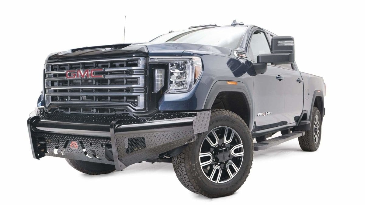 Fab Fours GM20 - S5061 - 1 GMC Sierra 2500/3500 HD 2020 - 2022 Black Steel Front Bumper No Guard - Rugged Truck Gear