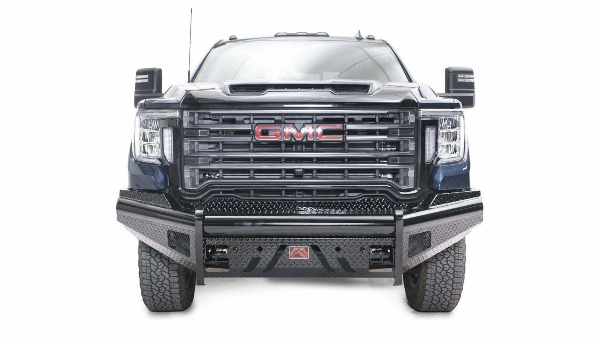 Fab Fours GM20 - S5061 - 1 GMC Sierra 2500/3500 HD 2020 - 2022 Black Steel Front Bumper No Guard - Rugged Truck Gear
