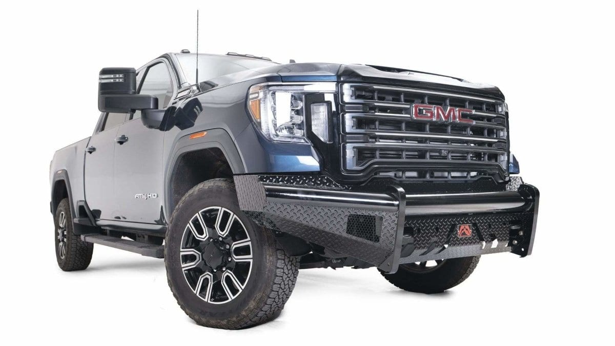 Fab Fours GM20 - S5061 - 1 GMC Sierra 2500/3500 HD 2020 - 2022 Black Steel Front Bumper No Guard - Rugged Truck Gear
