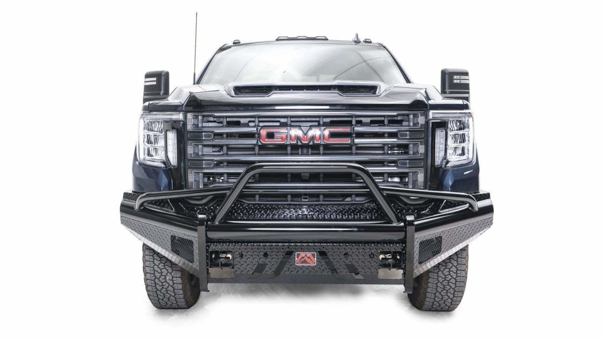 Fab Fours GM20-S5062-1 GMC Sierra 2500/3500 HD 2020-2021 Black Steel Front Bumper Pre-Runner Guard-BumperStock