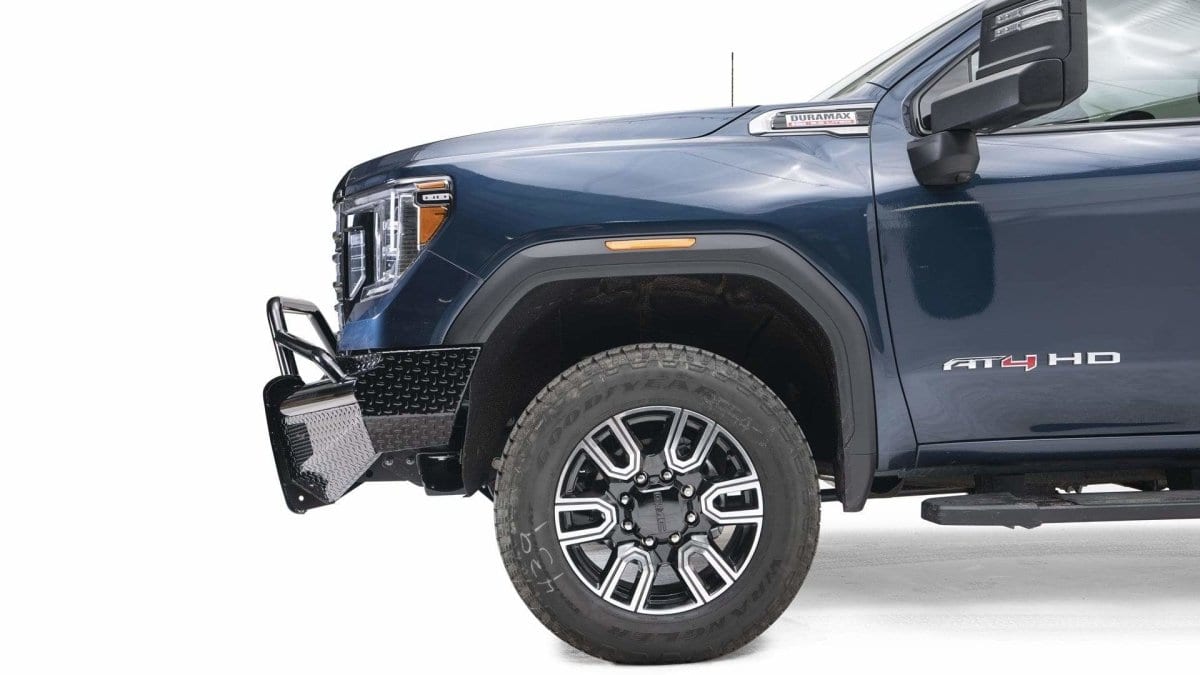 Fab Fours GM20 - S5062 - 1 GMC Sierra 2500/3500 HD 2020 - 2022 Black Steel Front Bumper Pre - Runner Guard - Rugged Truck Gear