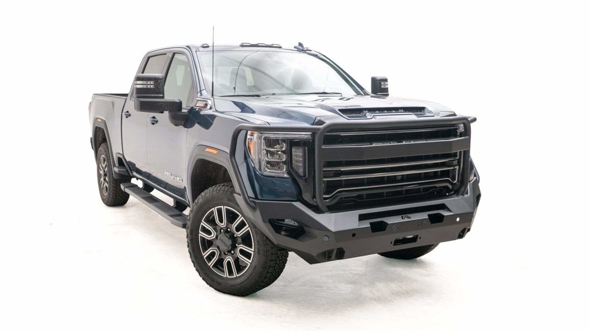 Fab Fours GM20 - X5050 - 1 GMC Sierra 2500/3500 HD 2020 - 2023 Matrix Front Bumper Winch Ready Full Guard - Rugged Truck Gear