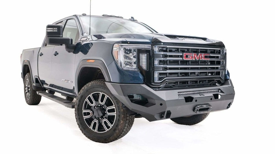 Fab Fours GM20 - X5051 - 1 GMC Sierra 2500/3500 HD 2020 - 2023 Matrix Front Bumper Winch Ready No Guard - Rugged Truck Gear