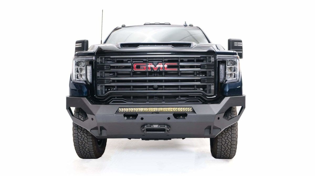 Fab Fours GM20 - X5051 - 1 GMC Sierra 2500/3500 HD 2020 - 2023 Matrix Front Bumper Winch Ready No Guard - Rugged Truck Gear