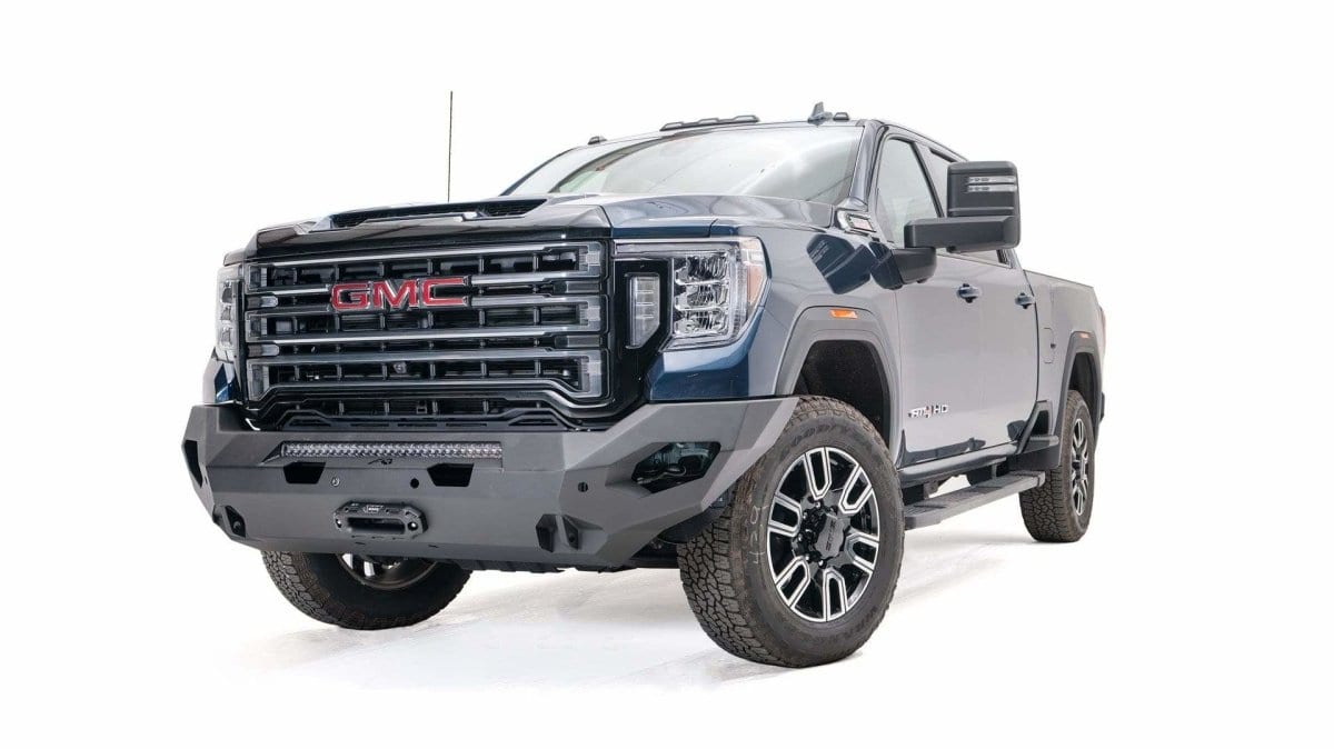 Fab Fours GM20 - X5051 - 1 GMC Sierra 2500/3500 HD 2020 - 2023 Matrix Front Bumper Winch Ready No Guard - Rugged Truck Gear