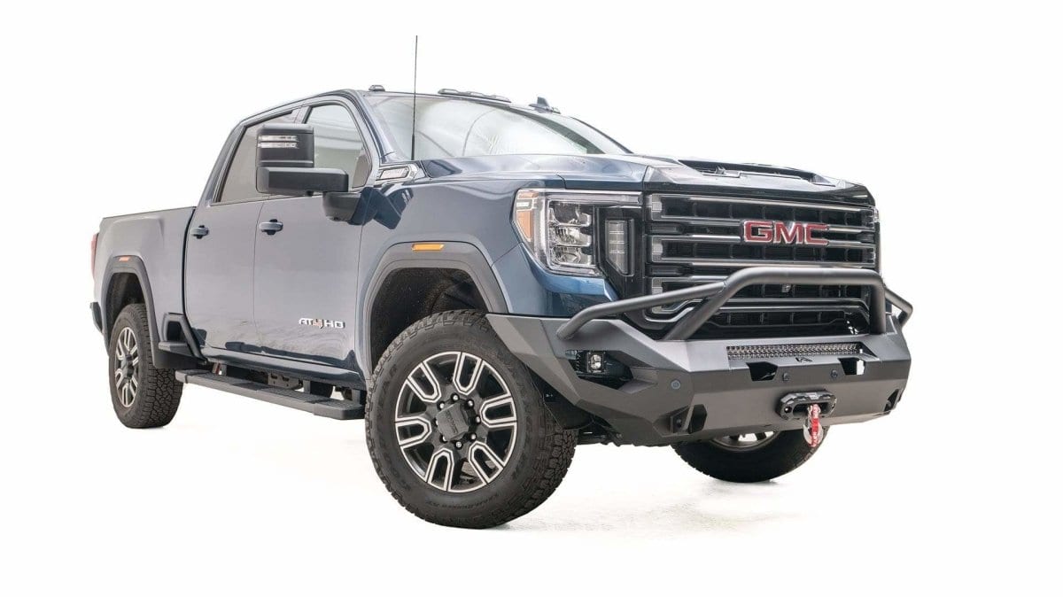 Fab Fours GM20 - X5052 - 1 GMC Sierra 2500/3500 HD 2020 - 2023 Matrix Front Bumper Winch Ready Pre - Runner Guard - Rugged Truck Gear