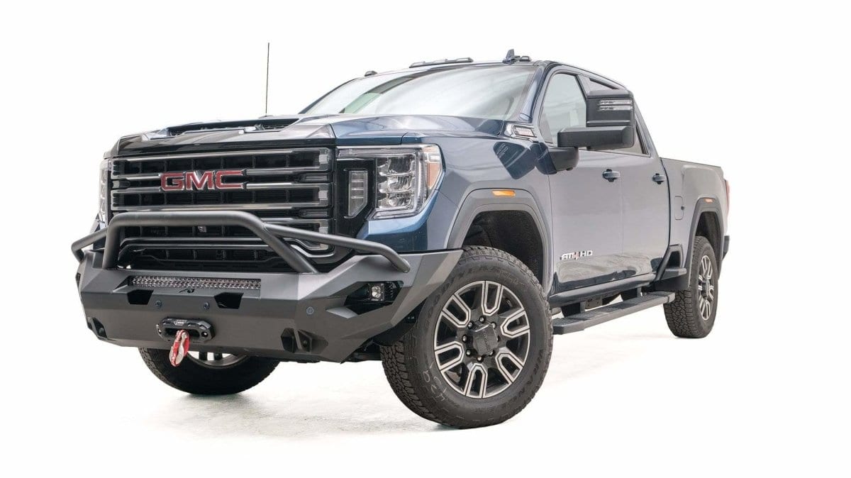 Fab Fours GM20 - X5052 - 1 GMC Sierra 2500/3500 HD 2020 - 2023 Matrix Front Bumper Winch Ready Pre - Runner Guard - Rugged Truck Gear