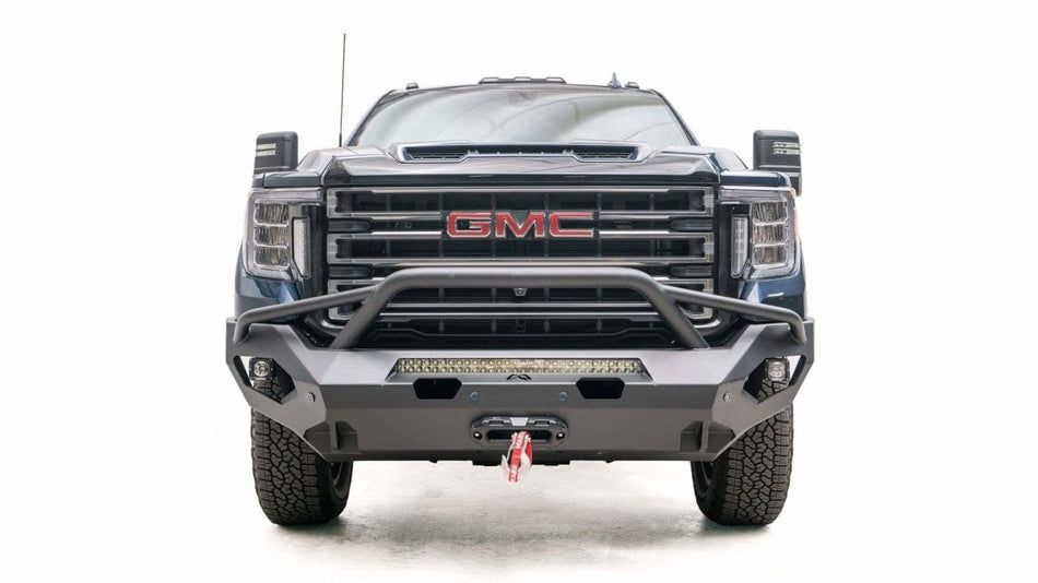Fab Fours GM20 - X5052 - 1 GMC Sierra 2500/3500 HD 2020 - 2023 Matrix Front Bumper Winch Ready Pre - Runner Guard - Rugged Truck Gear