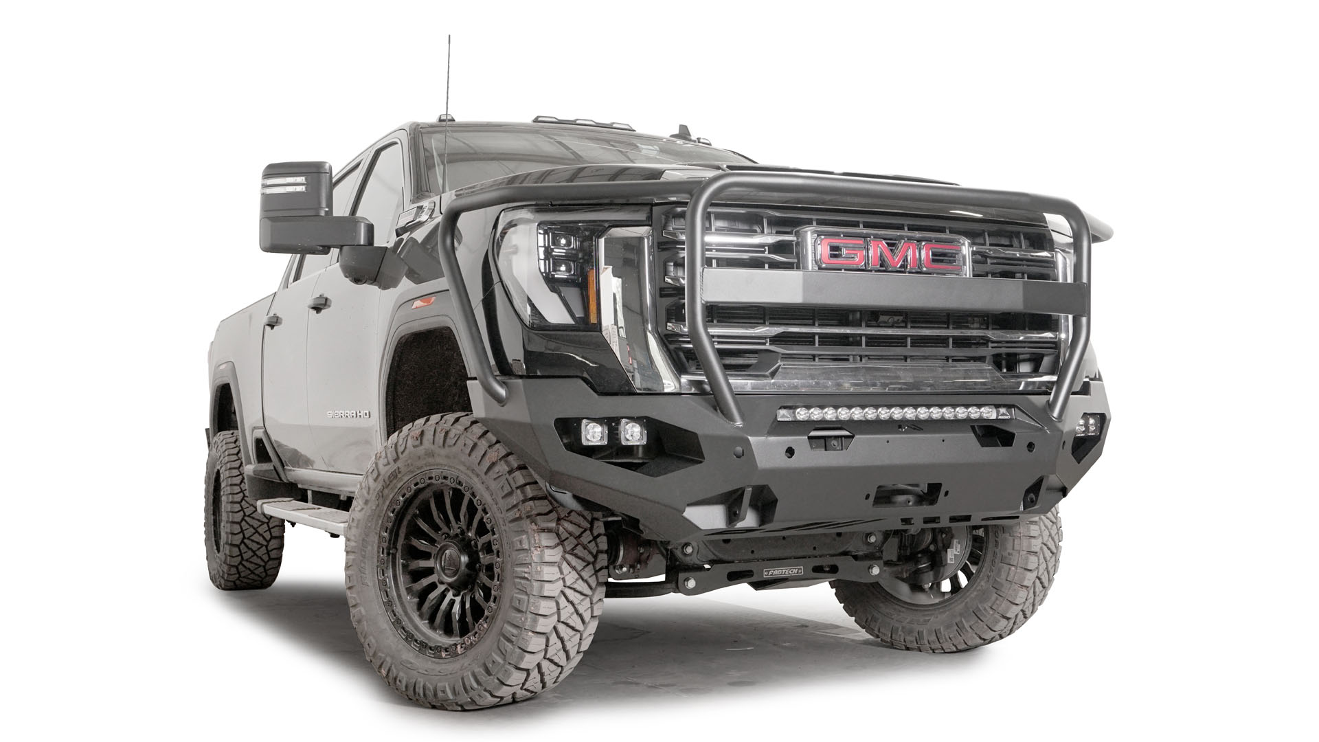Fab Fours GM24 - X6250 - 1 GMC Sierra 2500/3500 HD 2024 Matrix Front Bumper Winch Ready Full Guard - Rugged Truck Gear