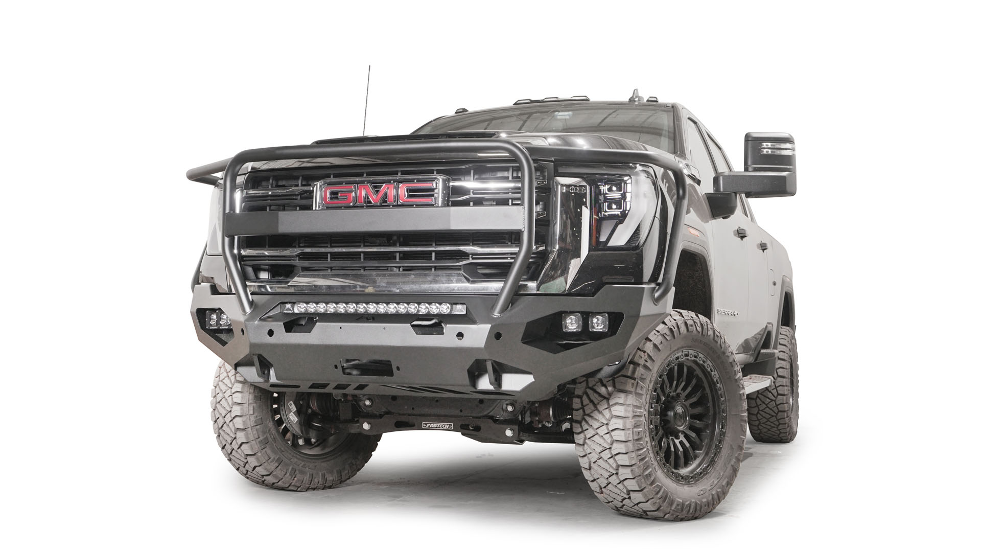 Fab Fours GM24 - X6250 - 1 GMC Sierra 2500/3500 HD 2024 Matrix Front Bumper Winch Ready Full Guard - Rugged Truck Gear