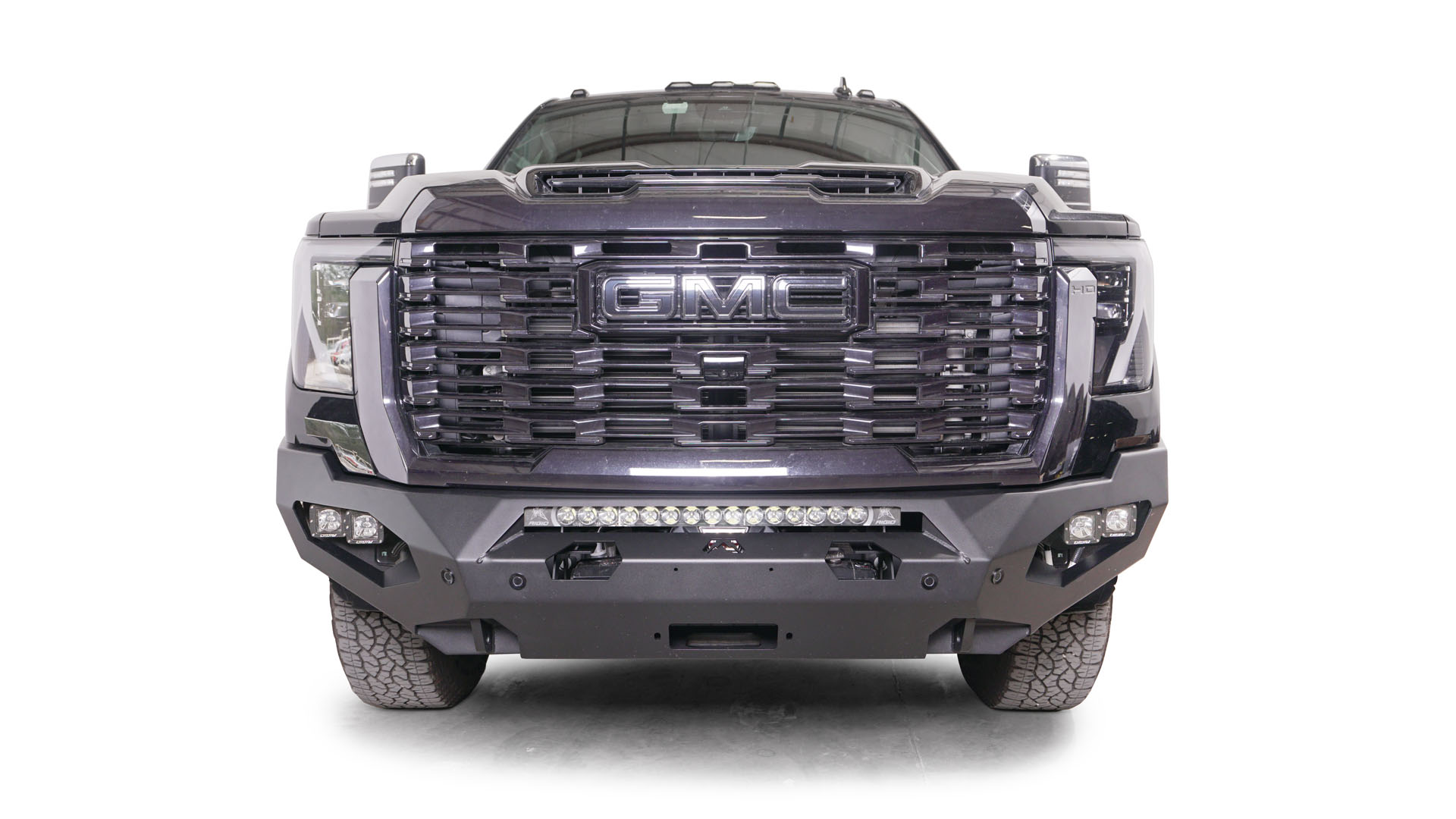 Fab Fours GM24 - X6251 - 1 GMC Sierra 2500/3500 HD 2024 Matrix Front Bumper Winch Ready No Guard - Rugged Truck Gear