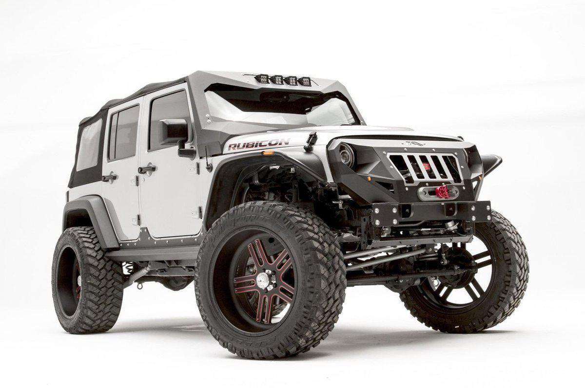 Fab Fours GR1000 - 1 Jeep Wrangler JK 2007 - 2018 Grumper Stubby Front Bumper - Rugged Truck Gear