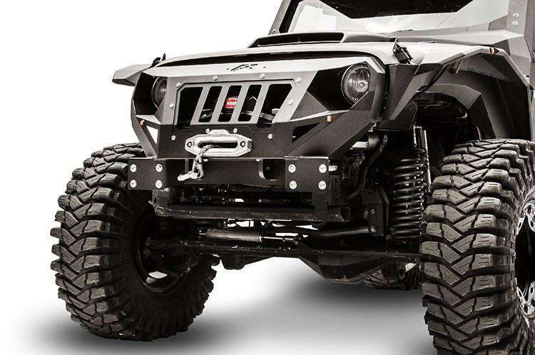 Fab Fours GR1000 - 1 Jeep Wrangler JK 2007 - 2018 Grumper Stubby Front Bumper - Rugged Truck Gear