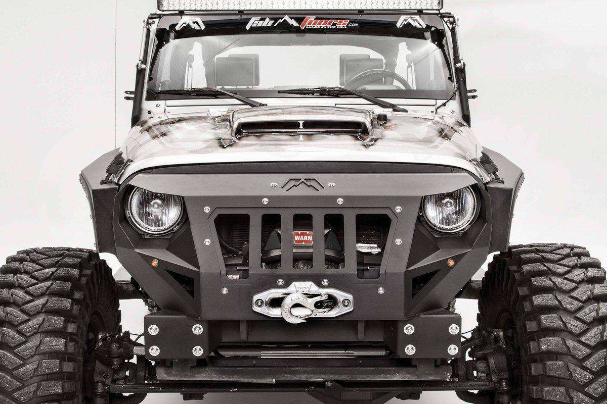Fab Fours GR1000 - 1 Jeep Wrangler JK 2007 - 2018 Grumper Stubby Front Bumper - Rugged Truck Gear