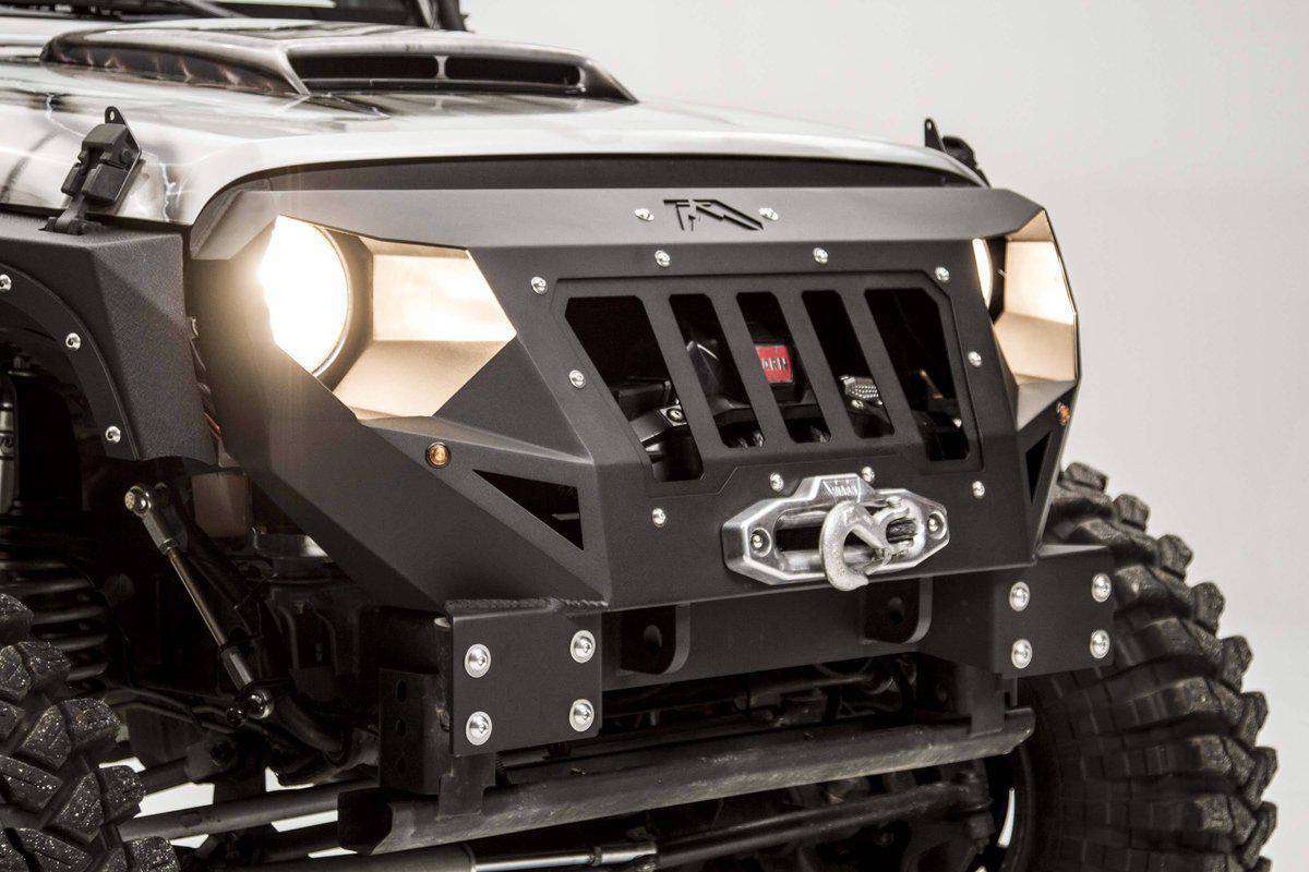 Fab Fours GR1000 - 1 Jeep Wrangler JK 2007 - 2018 Grumper Stubby Front Bumper - Rugged Truck Gear
