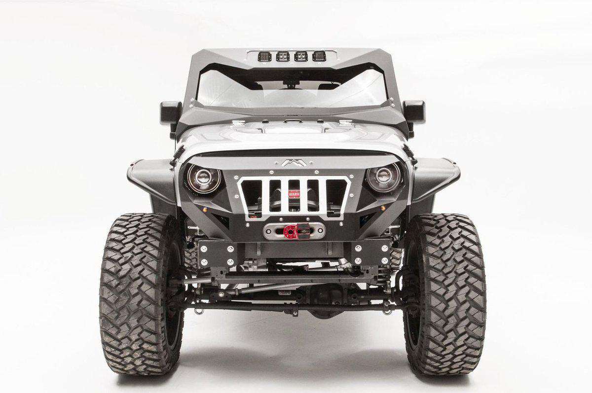 Fab Fours GR1000 - 1 Jeep Wrangler JK 2007 - 2018 Grumper Stubby Front Bumper - Rugged Truck Gear