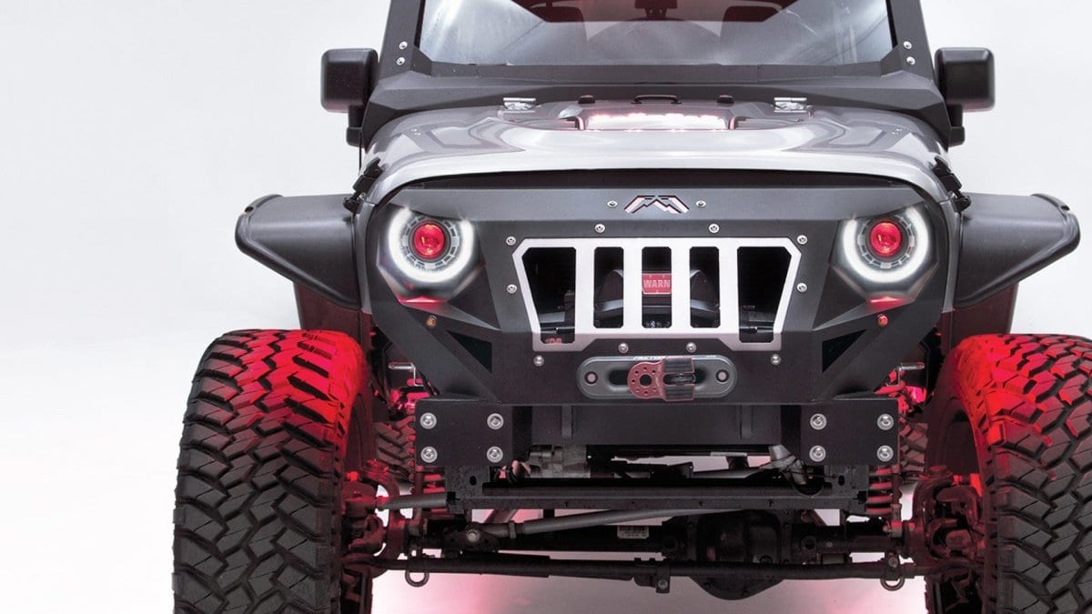 Fab Fours GR1000 - 1 Jeep Wrangler JK 2007 - 2018 Grumper Stubby Front Bumper - Rugged Truck Gear