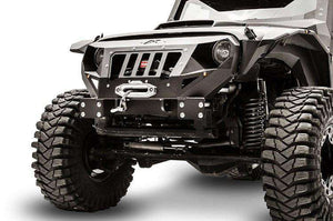 Fab Fours GR1000-1 Jeep Wrangler JK 2007-2018 Grumper Stubby Front Bumper-BumperStock