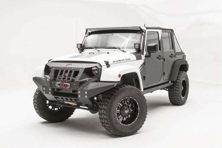 Fab Fours GR1010 - 1 Jeep Wrangler JK 2007 - 2018 Grumper Full - Width Front Bumper - Rugged Truck Gear