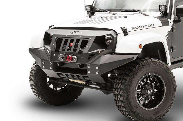 Fab Fours GR1010 - 1 Jeep Wrangler JK 2007 - 2018 Grumper Full - Width Front Bumper - Rugged Truck Gear