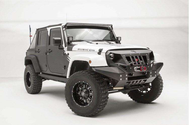 Fab Fours GR1010 - 1 Jeep Wrangler JK 2007 - 2018 Grumper Full - Width Front Bumper - Rugged Truck Gear