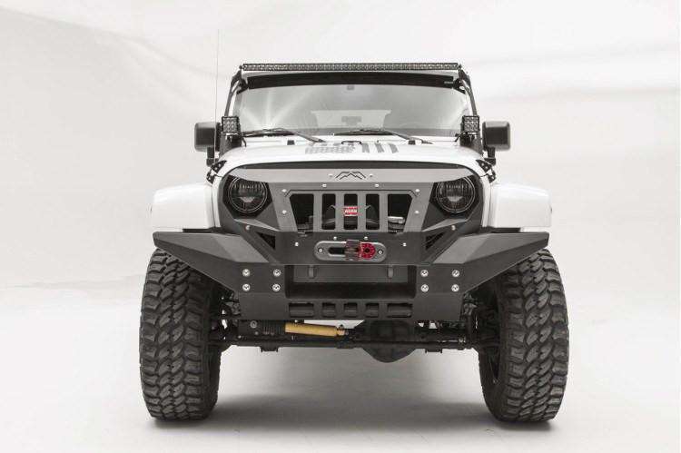 Fab Fours GR1010 - 1 Jeep Wrangler JK 2007 - 2018 Grumper Full - Width Front Bumper - Rugged Truck Gear